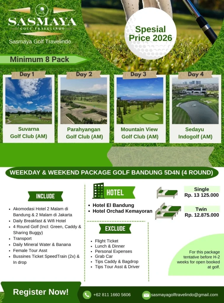 5D4N Bandung–Jakarta Golf Getaway (4 Rounds)